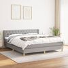 vidaXL Cama box spring con colch&oacute;n tela gris claro 160x200 cm