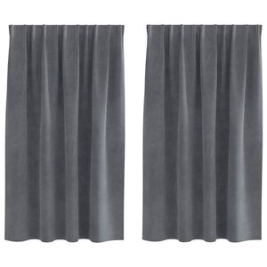 vidaXL Cortinas opacas 2 uds. Gris Claro 140 x 140 cm Terciopelo