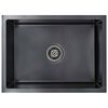 vidaXL Fregadero de cocina hecho a mano acero inoxidable negro