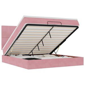 vidaXL Estructura de cama otomana colchones terciopelo rosa 200x200cm