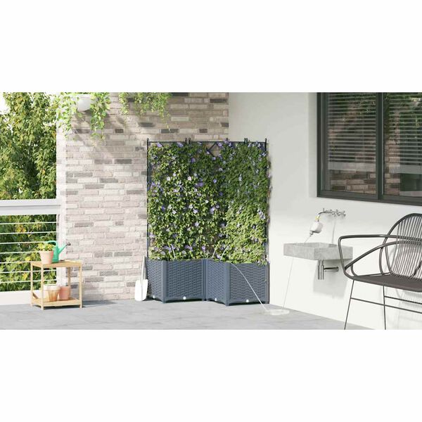 vidaXL Macetero de Jard&iacute;n 3 pcs Gris Claro Acero