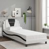 vidaXL Estructura de cama Viana con LED sin colchón blanco y negro 90x190cm