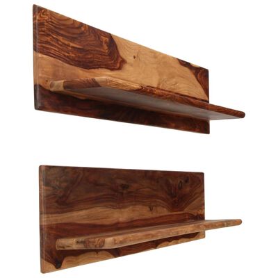 vidaXL Estantes de pared 2 uds madera maciza de sheesham 118x26x20 cm