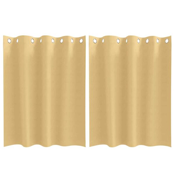 vidaXL Cortinas Opacas con Anillas 2 pcs Beige 140 x 140 cm Poliéster