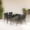 vidaXL Set comedor de jard&iacute;n 5 piezas con cojines rat&aacute;n sint&eacute;tico gris