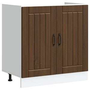 vidaXL Panel para lavavajillas Lucca madera contrachapada roble marr&oacute;n