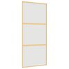 vidaXL Puerta corredera dorada vidrio ESG esmerilado aluminio 90x205cm