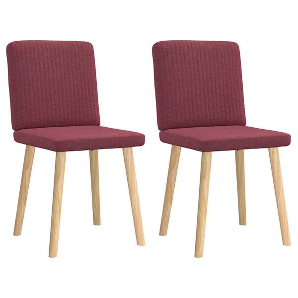 vidaXL Sillas de comedor 2 unidades tela rojo tinto