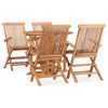 vidaXL Set de comedor de jard&iacute;n plegable 5 pzas madera maciza de teca