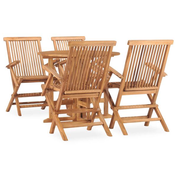 vidaXL Set de comedor de jard&iacute;n plegable 5 pzas madera maciza de teca
