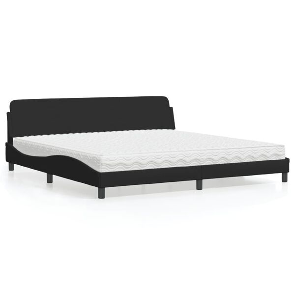 vidaXL Cama con colch&oacute;n Dover tela negro 200x200 cm
