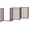 vidaXL Puerta de perros plegable 12 paneles madera &aacute;lamo marr&oacute;n 600 cm