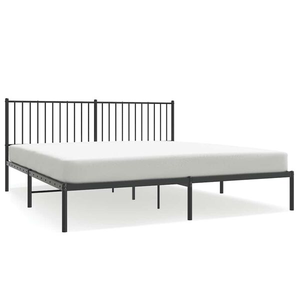 vidaXL Estructura cama sin colchón con cabecero metal negro 183x213 cm