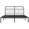 vidaXL Estructura cama sin colchón con cabecero metal negro 135x190 cm