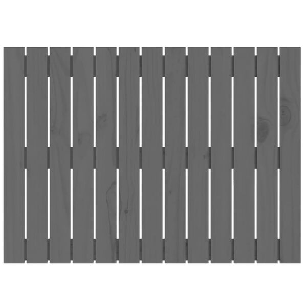 vidaXL Cabecero de cama de pared madera maciza pino gris 82,5x3x60 cm