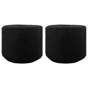 vidaXL Cuerda de Algod&oacute;n 2 uds. 2 mm 100 m Negro 100% Algod&oacute;n