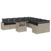 vidaXL Set de sof&aacute;s de jard&iacute;n 11 pzas y cojines rat&aacute;n sint&eacute;tico gris