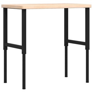 vidaXL Banco de trabajo rectangular madera maciza 100x60x(73-99,5) cm