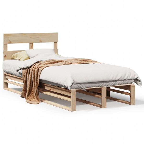vidaXL Estructura de cama sin colch&oacute;n madera maciza de pino 90x200 cm