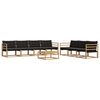 vidaXL Conjunto de sof&aacute;s de exterior 8 uds. 7 plaza Blanco y negro