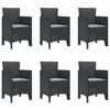 vidaXL Conjunto de Comedor de Jardín 7 pcs Antracita Ratan Polt
