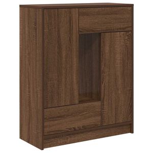 vidaXL Aparador con cajones y puertas roble marr&oacute;n 73x31x90 cm