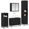 vidaXL Juego de muebles de ba&ntilde;o 4 pcs Roble Negro Madera contrachapada