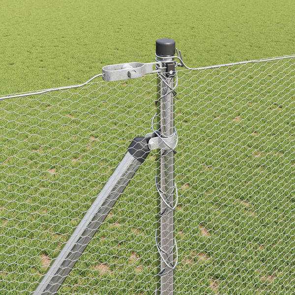 vidaXL Poste de Valla Plateado 50 x 1,4 m (malla de 13 mm) Acero