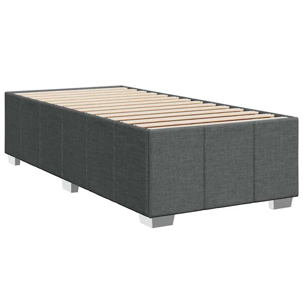 vidaXL Estructura de cama sin colch&oacute;n tela gris oscuro 90x200 cm