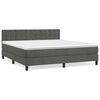 vidaXL Cama box spring con colch&oacute;n terciopelo gris oscuro 180x200 cm