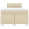 vidaXL Cama box spring con colch&oacute;n tela color crema 120x190 cm