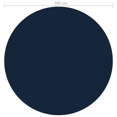 vidaXL Cubierta solar de piscina de PE flotante negro y azul 300 cm