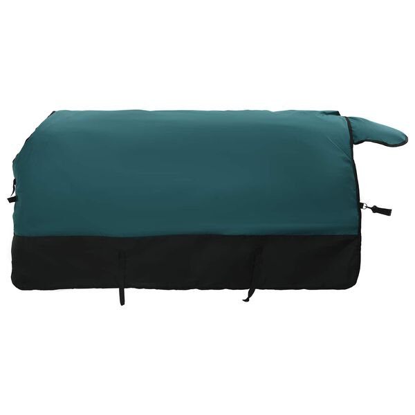 vidaXL Manta para Caballo Verde Oscuro y Negro 105 cm Poli&eacute;ster