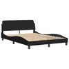 vidaXL Cama con colch&oacute;n Dover tela negro 140x190 cm