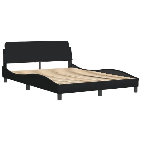 vidaXL Cama con colch&oacute;n Dover tela negro 140x190 cm