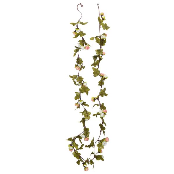 vidaXL Guirnaldas de flores 6 uds champagne 215 cm
