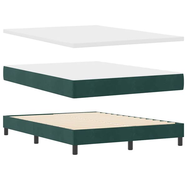 vidaXL Cama tipo Box Spring Verde oscuro 200 x 140 cm Terciopelo