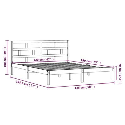 vidaXL Estructura de cama madera maciza blanco 120x190 cm