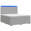 vidaXL Cama de muelles con LED y colch&oacute;n Gris Claro 140 x 190 cm Tela