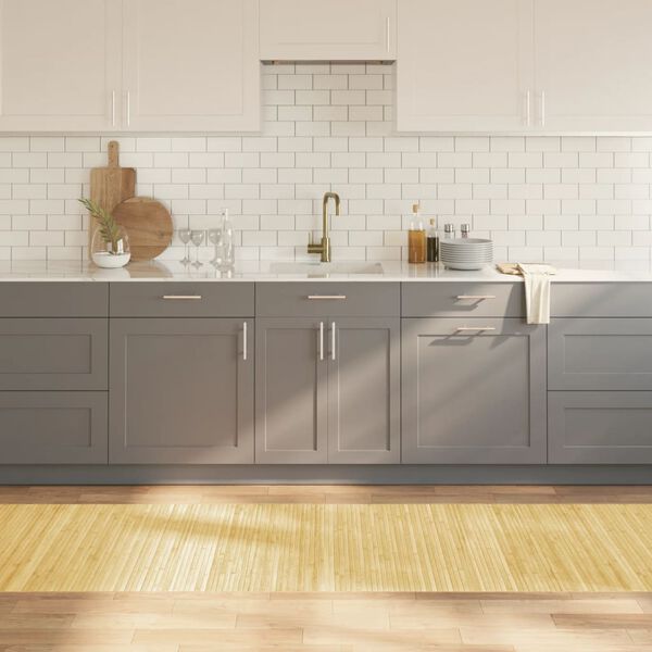 vidaXL Alfombra rectangular bamb&uacute; color natural claro 80x500 cm