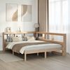 vidaXL Cama con estanter&iacute;a sin colch&oacute;n madera maciza de pino 135x190cm