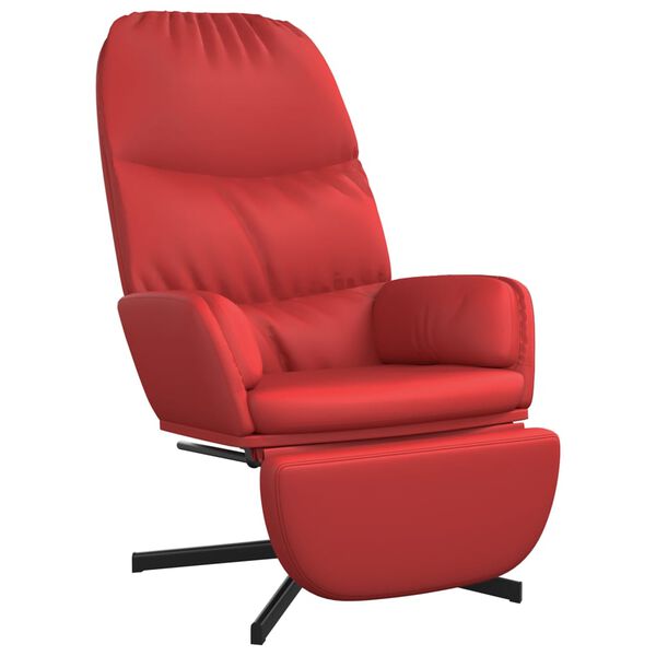 vidaXL Sill&oacute;n de relax con reposapi&eacute;s cuero sint&eacute;tico rojo tinto