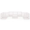 vidaXL Set de sal&oacute;n de jard&iacute;n de 8 piezas blanco madera maciza de pino