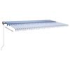 vidaXL Toldo de pie retr&aacute;ctil manual azul y blanco 600x350 cm