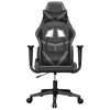 vidaXL Silla gaming de masaje cuero sintético negro y gris