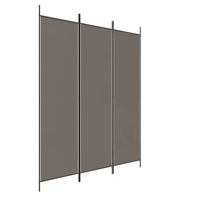 vidaXL Biombo divisor de 3 paneles de tela gris antracita 150x200 cm