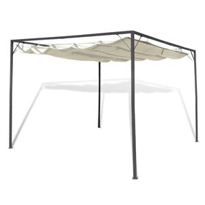 vidaXL Cenador de jard&iacute;n con tejado toldo retr&aacute;ctil