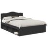vidaXL Estructura de cama Negro 160 x 200 cm Madera de pino macizo