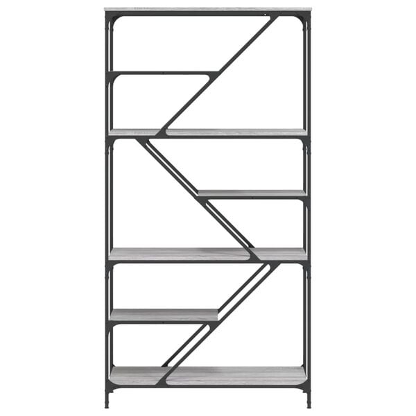 vidaXL Estantería madera de ingeniería y acero Sonoma gris 91x36x176cm