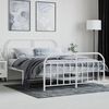 vidaXL Estructura cama sin colch&oacute;n con estribo metal blanco 140x190 cm